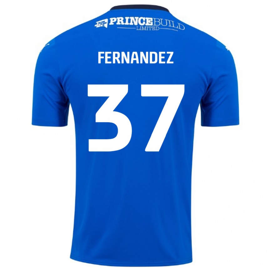 Vaikiškas Emmanuel Fernandez #37 Mėlyna Balta Namų Marškinėliai 2024/25 T-Shirt