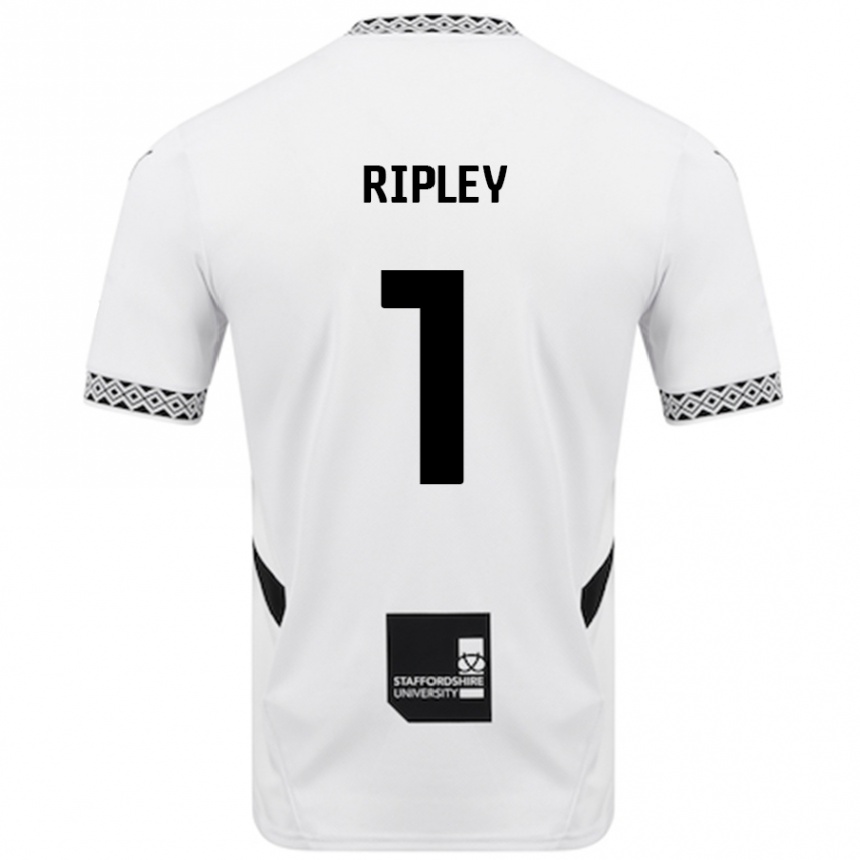 Vaikiškas Connor Ripley #1 Baltas Namų Marškinėliai 2024/25 T-Shirt