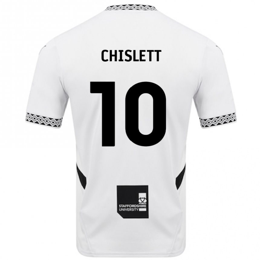 Vaikiškas Ethan Chislett #10 Baltas Namų Marškinėliai 2024/25 T-Shirt