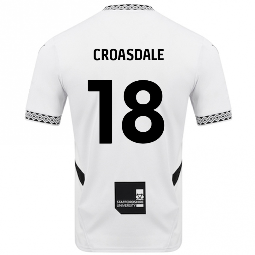 Vaikiškas Ryan Croasdale #18 Baltas Namų Marškinėliai 2024/25 T-Shirt