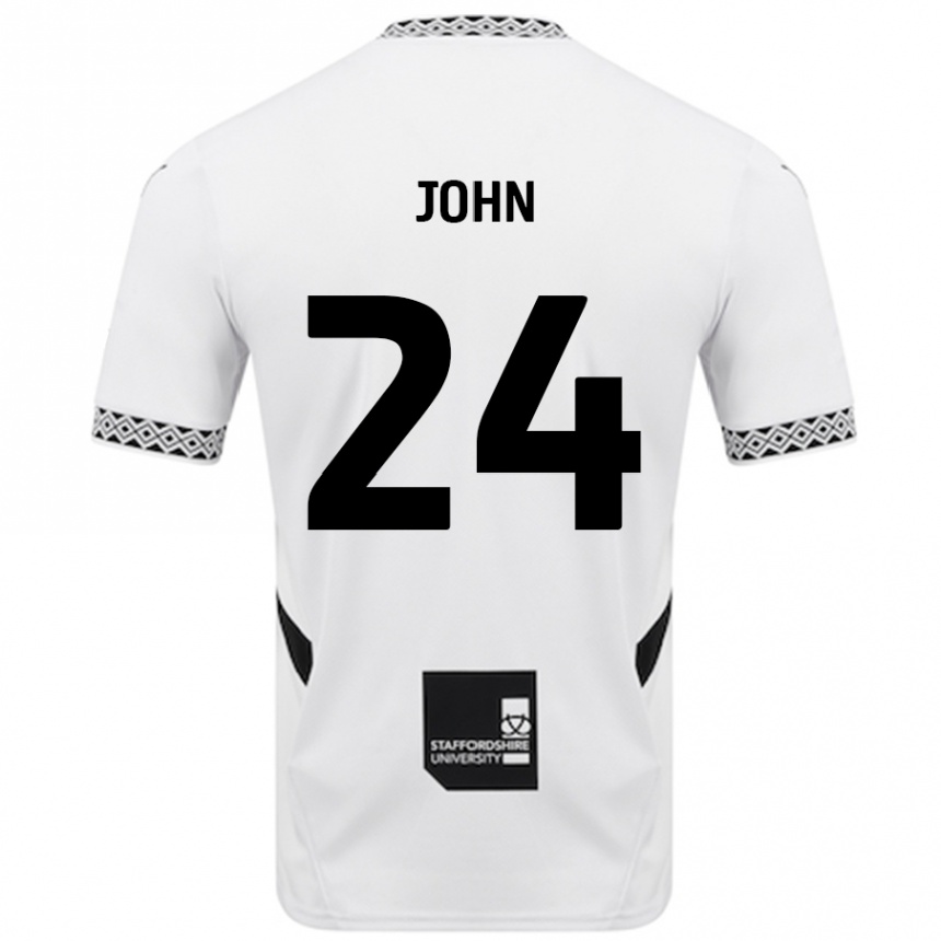 Vaikiškas Kyle John #24 Baltas Namų Marškinėliai 2024/25 T-Shirt