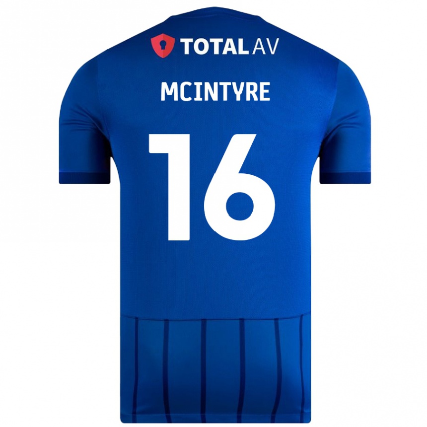 Vaikiškas Tom Mcintyre #16 Mėlyna Namų Marškinėliai 2024/25 T-Shirt