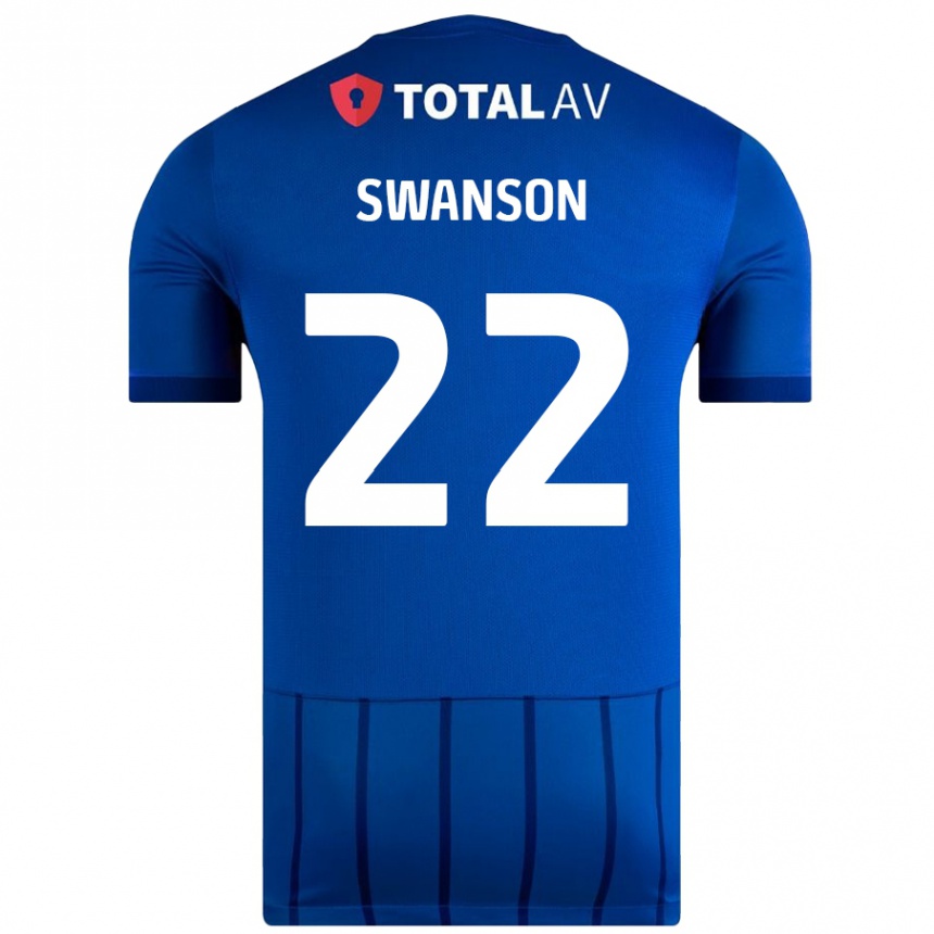 Vaikiškas Zak Swanson #22 Mėlyna Namų Marškinėliai 2024/25 T-Shirt