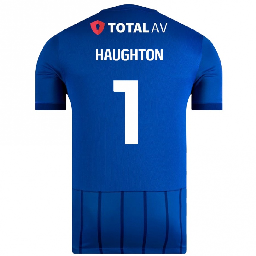 Vaikiškas Hannah Haughton #1 Mėlyna Namų Marškinėliai 2024/25 T-Shirt