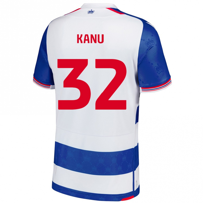 Vaikiškas Abraham Kanu #32 Mėlyna Balta Namų Marškinėliai 2024/25 T-Shirt