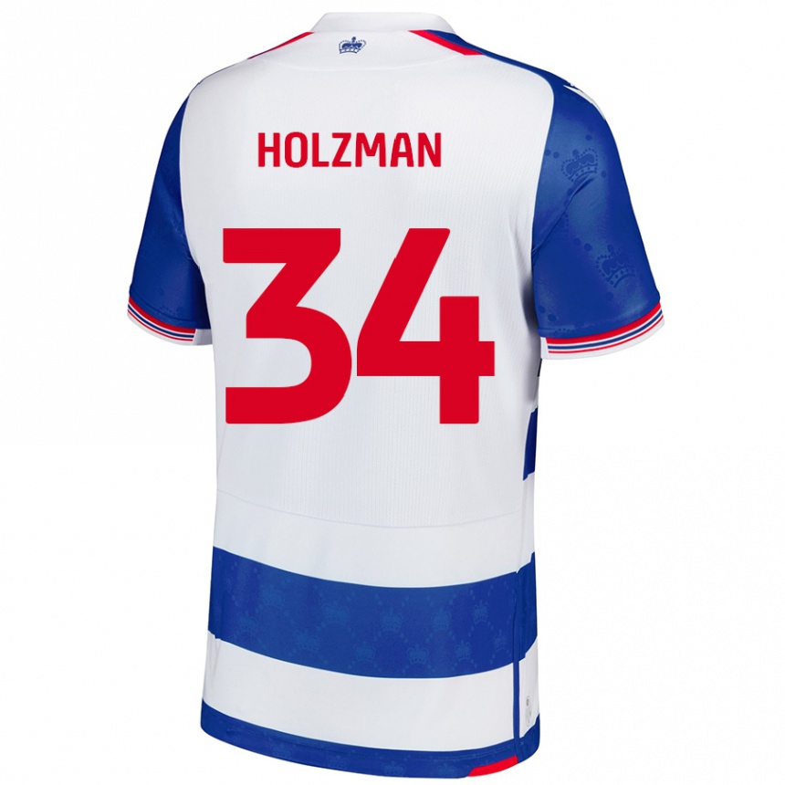 Vaikiškas Louie Holzman #34 Mėlyna Balta Namų Marškinėliai 2024/25 T-Shirt