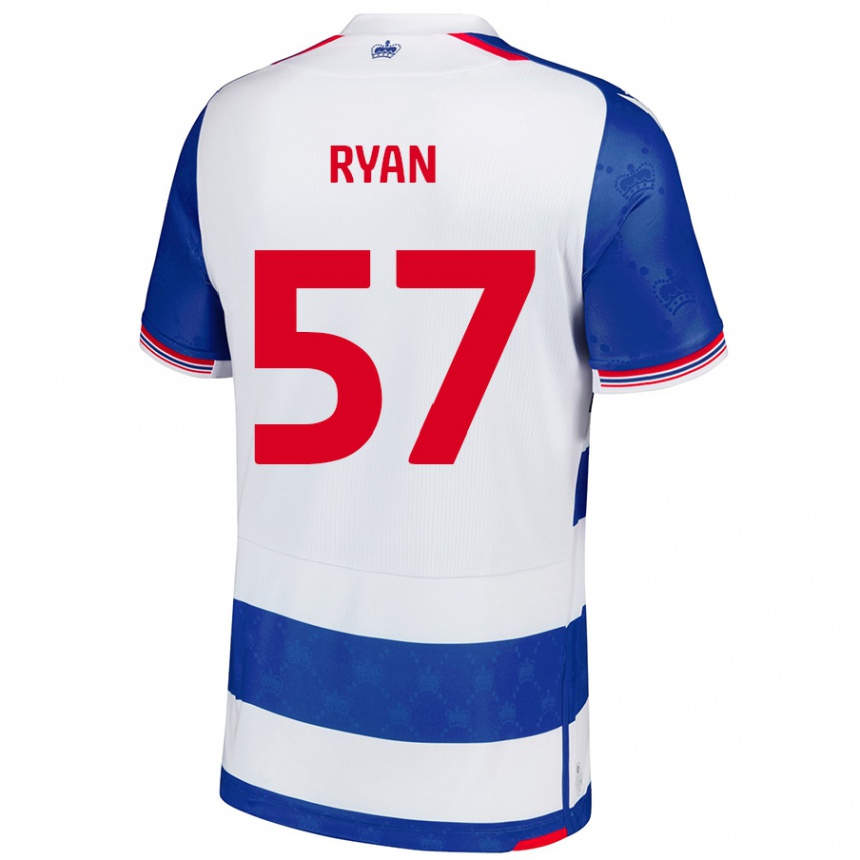 Vaikiškas John Ryan #57 Mėlyna Balta Namų Marškinėliai 2024/25 T-Shirt