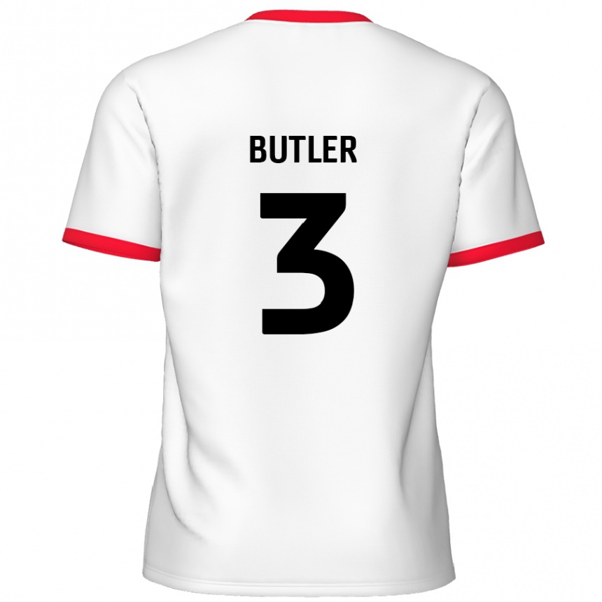 Vaikiškas Dan Butler #3 Balta Raudona Namų Marškinėliai 2024/25 T-Shirt