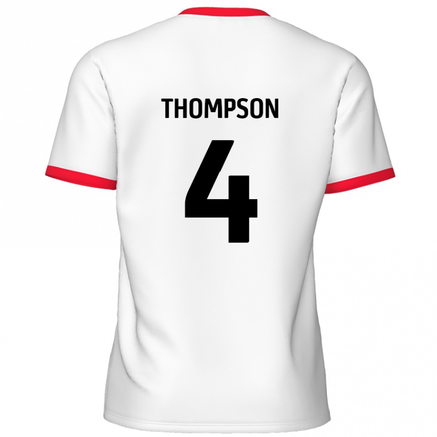 Vaikiškas Nathan Thompson #4 Balta Raudona Namų Marškinėliai 2024/25 T-Shirt