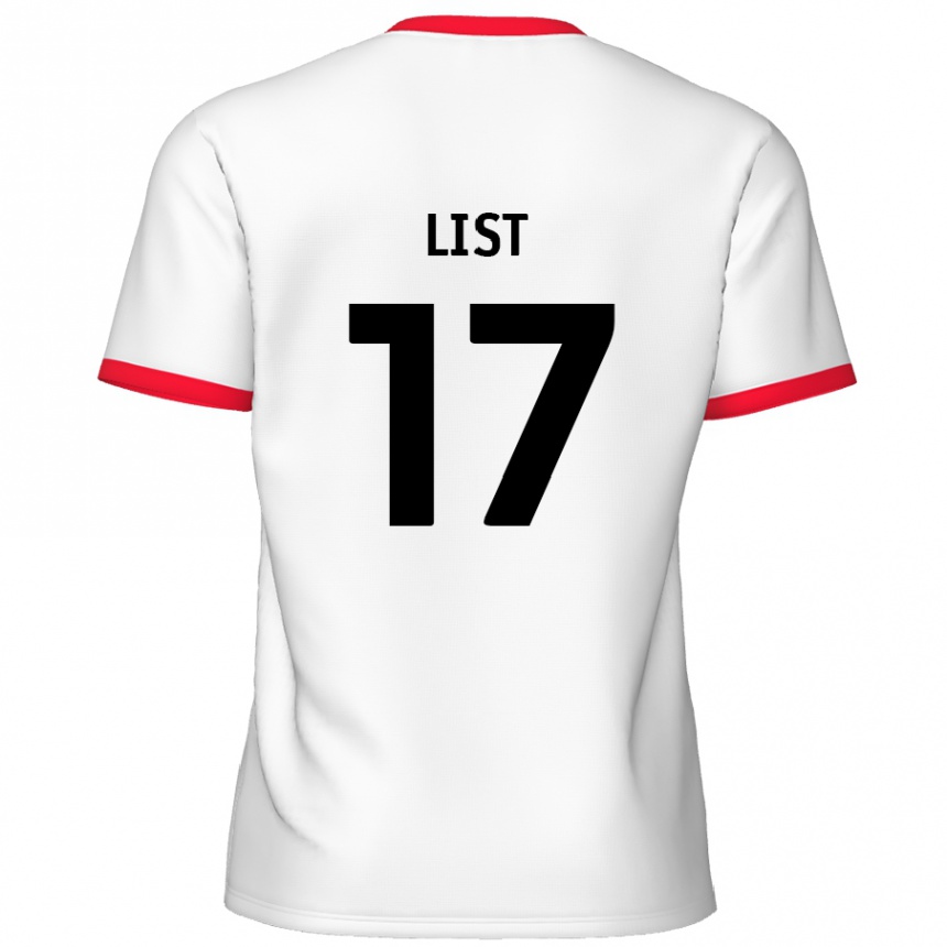 Vaikiškas Elliott List #17 Balta Raudona Namų Marškinėliai 2024/25 T-Shirt