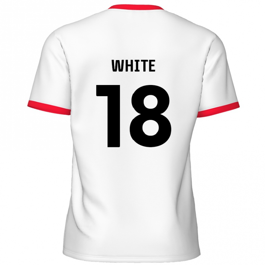 Vaikiškas Harvey White #18 Balta Raudona Namų Marškinėliai 2024/25 T-Shirt