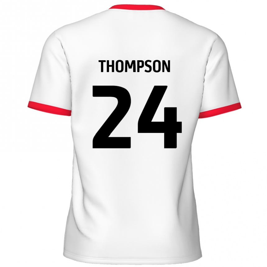 Vaikiškas Ben Thompson #24 Balta Raudona Namų Marškinėliai 2024/25 T-Shirt