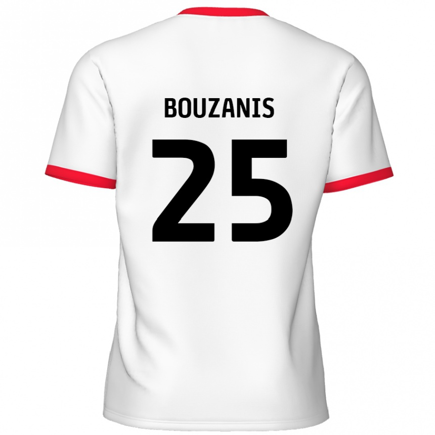 Vaikiškas Dean Bouzanis #25 Balta Raudona Namų Marškinėliai 2024/25 T-Shirt