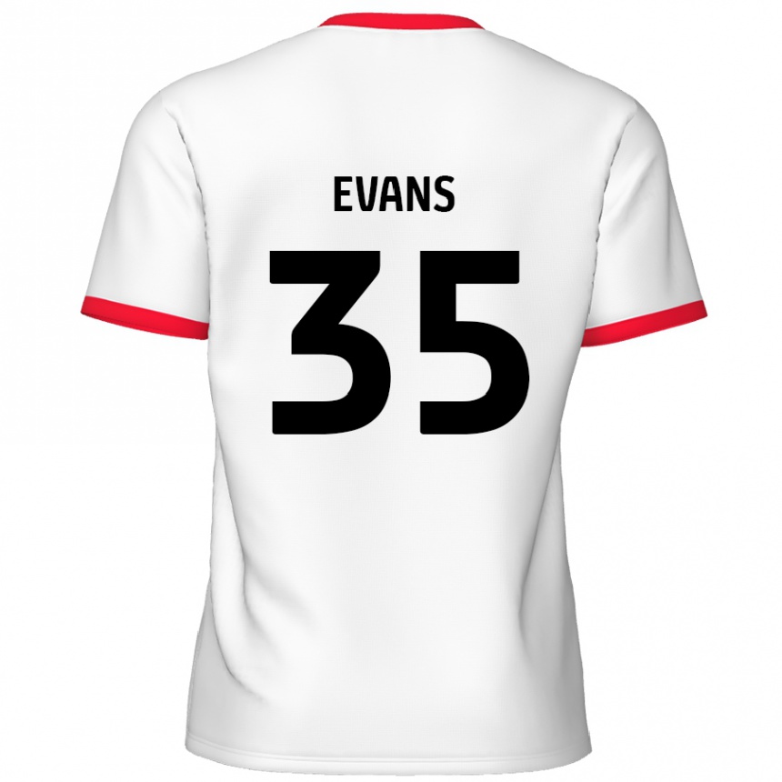 Vaikiškas Makise Evans #35 Balta Raudona Namų Marškinėliai 2024/25 T-Shirt