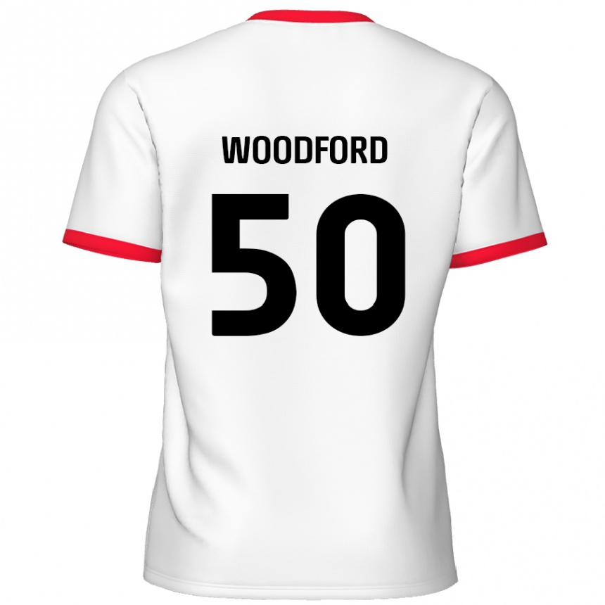 Vaikiškas Max Woodford #50 Balta Raudona Namų Marškinėliai 2024/25 T-Shirt