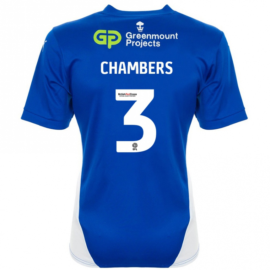 Vaikiškas Luke Chambers #3 Mėlyna Balta Namų Marškinėliai 2024/25 T-Shirt