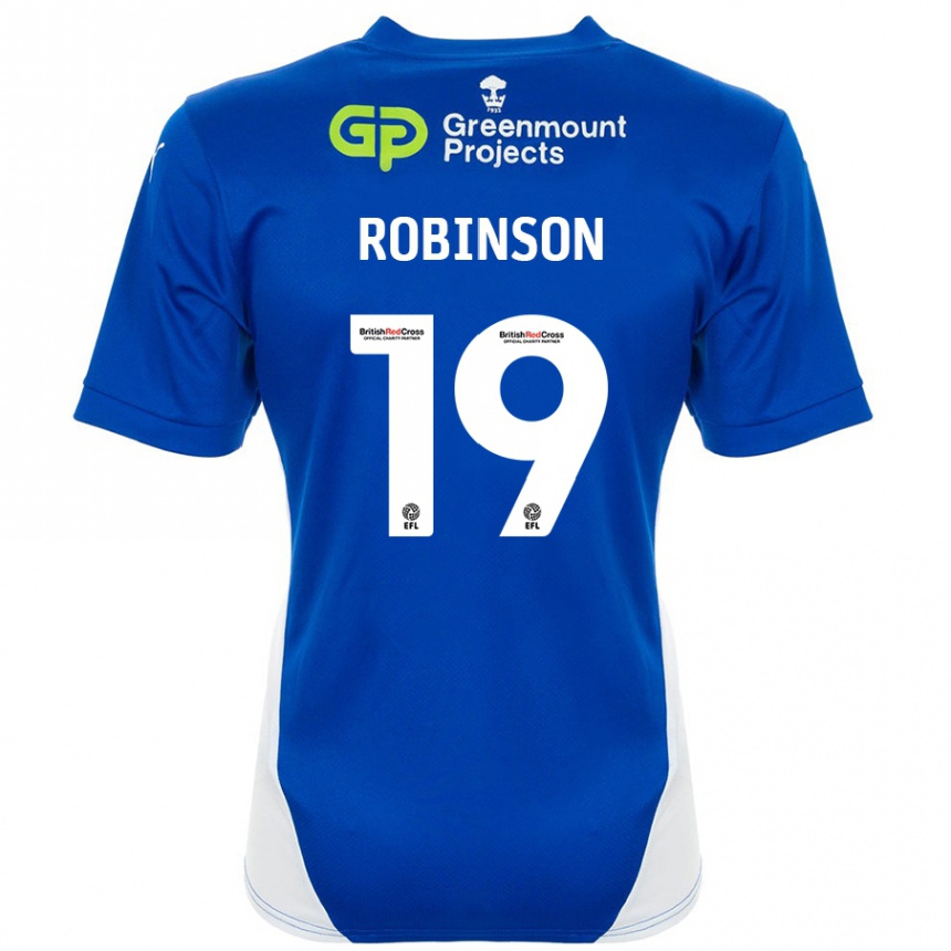 Vaikiškas Luke Robinson #19 Mėlyna Balta Namų Marškinėliai 2024/25 T-Shirt