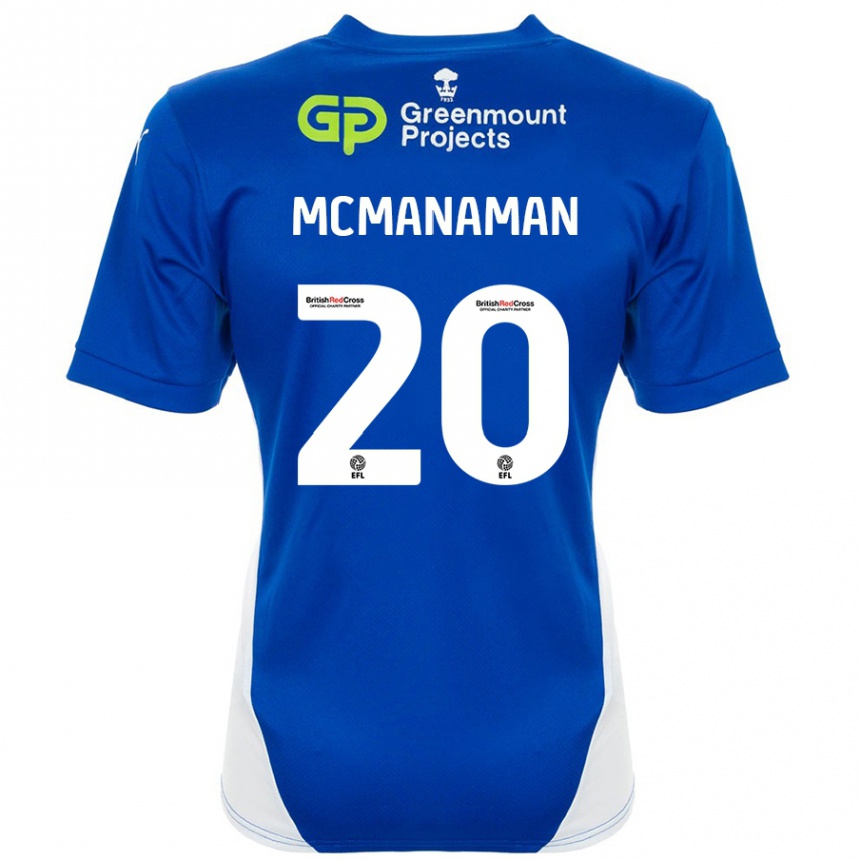 Vaikiškas Callum Mcmanaman #20 Mėlyna Balta Namų Marškinėliai 2024/25 T-Shirt