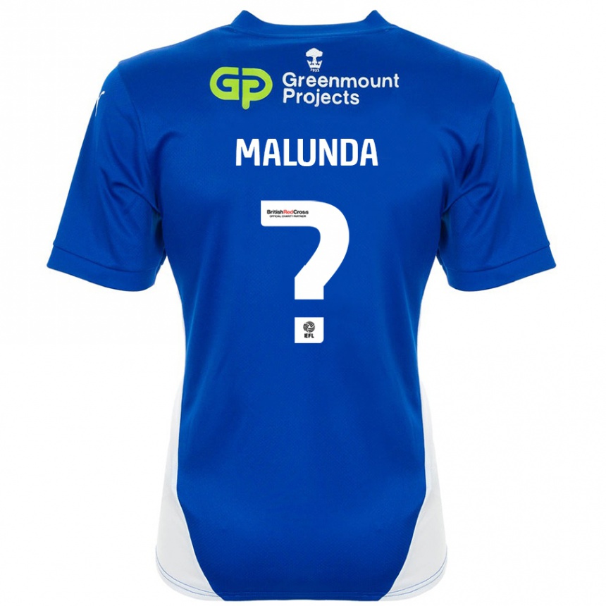 Vaikiškas Troy Malunda #0 Mėlyna Balta Namų Marškinėliai 2024/25 T-Shirt