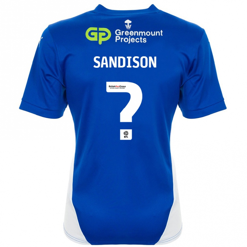 Vaikiškas Nathan Sandison #0 Mėlyna Balta Namų Marškinėliai 2024/25 T-Shirt