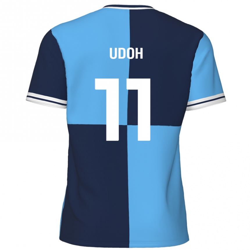 Vaikiškas Daniel Udoh #11 Dangaus Mėlyna Tamsiai Mėlyna Namų Marškinėliai 2024/25 T-Shirt