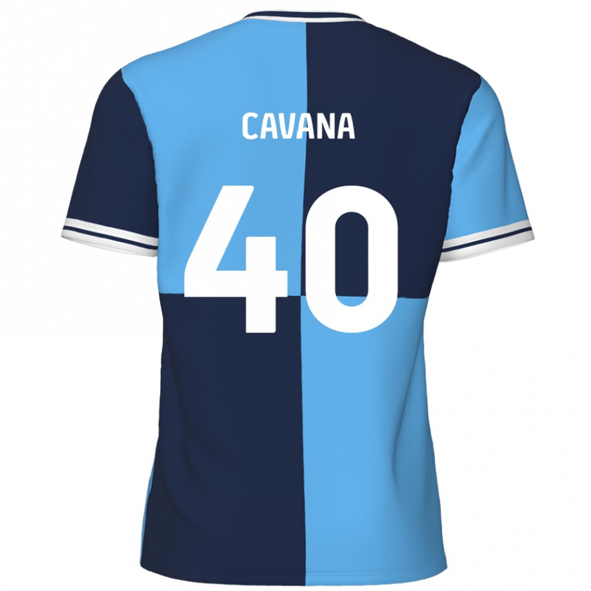 Vaikiškas Max Cavana #40 Dangaus Mėlyna Tamsiai Mėlyna Namų Marškinėliai 2024/25 T-Shirt