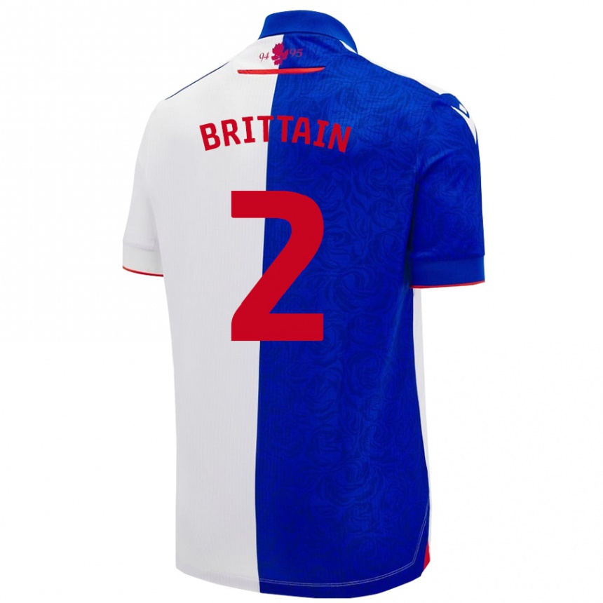 Vaikiškas Callum Brittain #2 Dangaus Mėlyna Balta Namų Marškinėliai 2024/25 T-Shirt