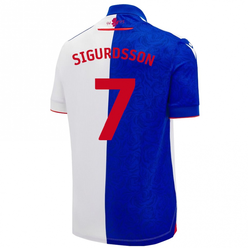 Vaikiškas Arnór Sigurdsson #7 Dangaus Mėlyna Balta Namų Marškinėliai 2024/25 T-Shirt