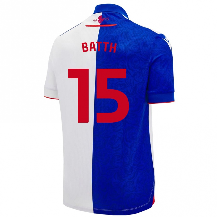 Vaikiškas Danny Batth #15 Dangaus Mėlyna Balta Namų Marškinėliai 2024/25 T-Shirt