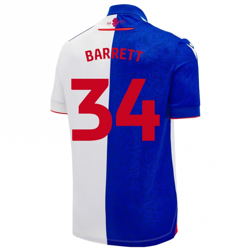 Vaikiškas Jack Barrett #34 Dangaus Mėlyna Balta Namų Marškinėliai 2024/25 T-Shirt