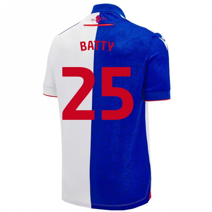 Vaikiškas Jake Batty #25 Dangaus Mėlyna Balta Namų Marškinėliai 2024/25 T-Shirt