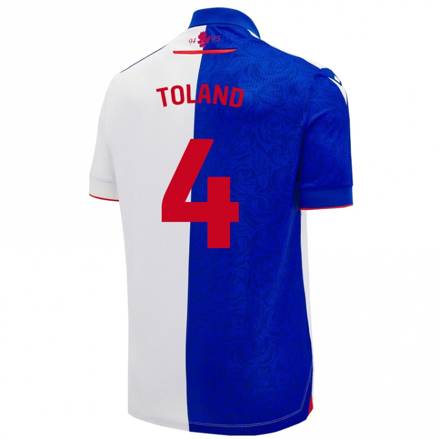 Vaikiškas Tyler Toland #4 Dangaus Mėlyna Balta Namų Marškinėliai 2024/25 T-Shirt