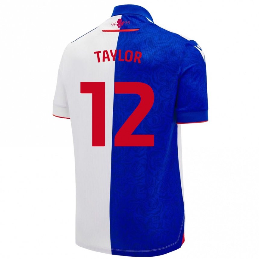 Vaikiškas Emma Taylor #12 Dangaus Mėlyna Balta Namų Marškinėliai 2024/25 T-Shirt