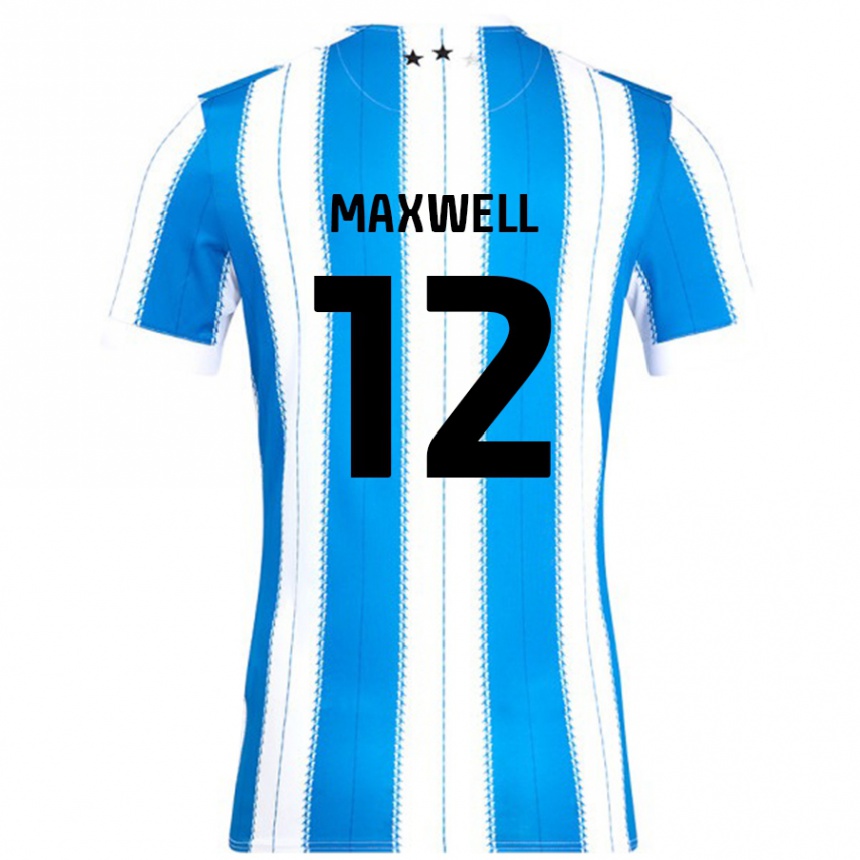 Vaikiškas Chris Maxwell #12 Mėlyna Balta Namų Marškinėliai 2024/25 T-Shirt