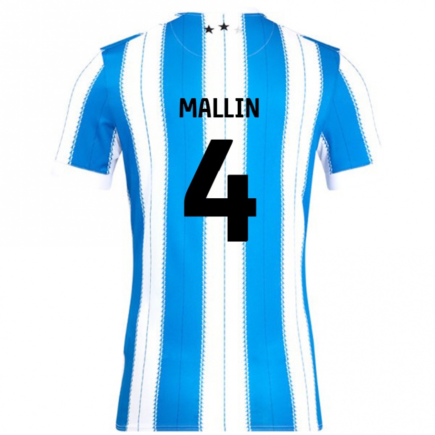 Vaikiškas Kate Mallin #4 Mėlyna Balta Namų Marškinėliai 2024/25 T-Shirt