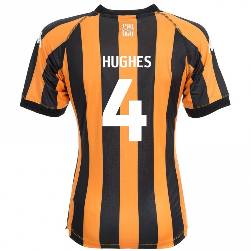 Vaikiškas Charlie Hughes #4 Juodasis Gintaras Namų Marškinėliai 2024/25 T-Shirt