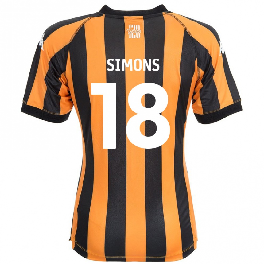 Vaikiškas Xavier Simons #18 Juodasis Gintaras Namų Marškinėliai 2024/25 T-Shirt