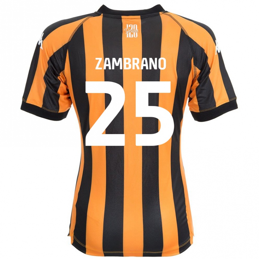 Vaikiškas Óscar Zambrano #25 Juodasis Gintaras Namų Marškinėliai 2024/25 T-Shirt