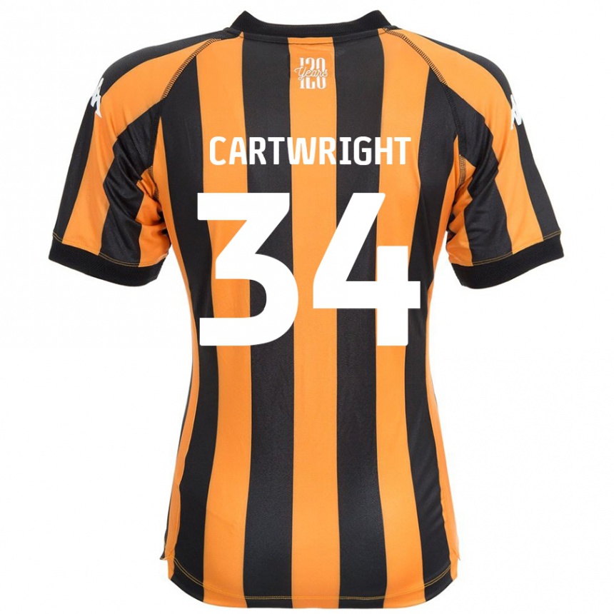 Vaikiškas Harvey Cartwright #34 Juodasis Gintaras Namų Marškinėliai 2024/25 T-Shirt