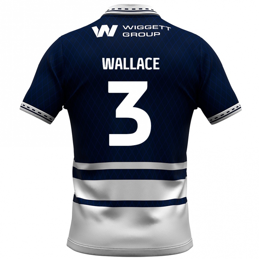 Vaikiškas Murray Wallace #3 Tamsiai Mėlyna Balta Namų Marškinėliai 2024/25 T-Shirt