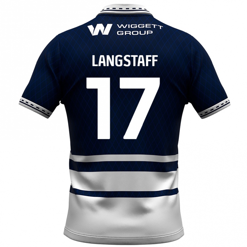 Vaikiškas Macaulay Langstaff #17 Tamsiai Mėlyna Balta Namų Marškinėliai 2024/25 T-Shirt