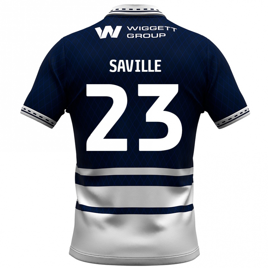 Vaikiškas George Saville #23 Tamsiai Mėlyna Balta Namų Marškinėliai 2024/25 T-Shirt