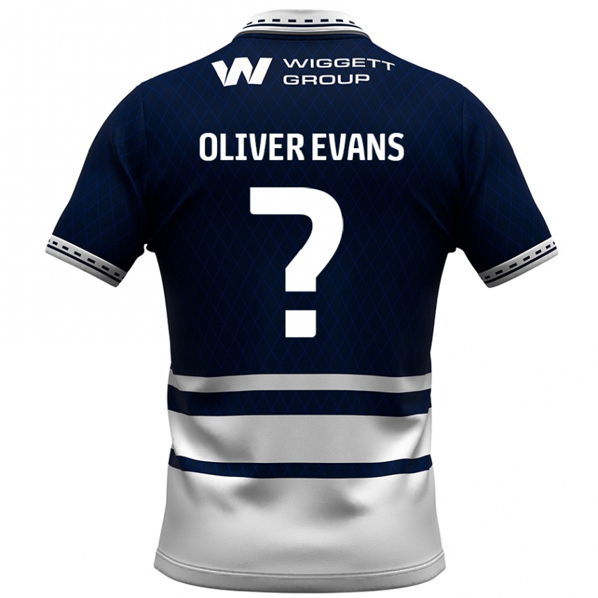 Vaikiškas Oliver Evans #0 Tamsiai Mėlyna Balta Namų Marškinėliai 2024/25 T-Shirt