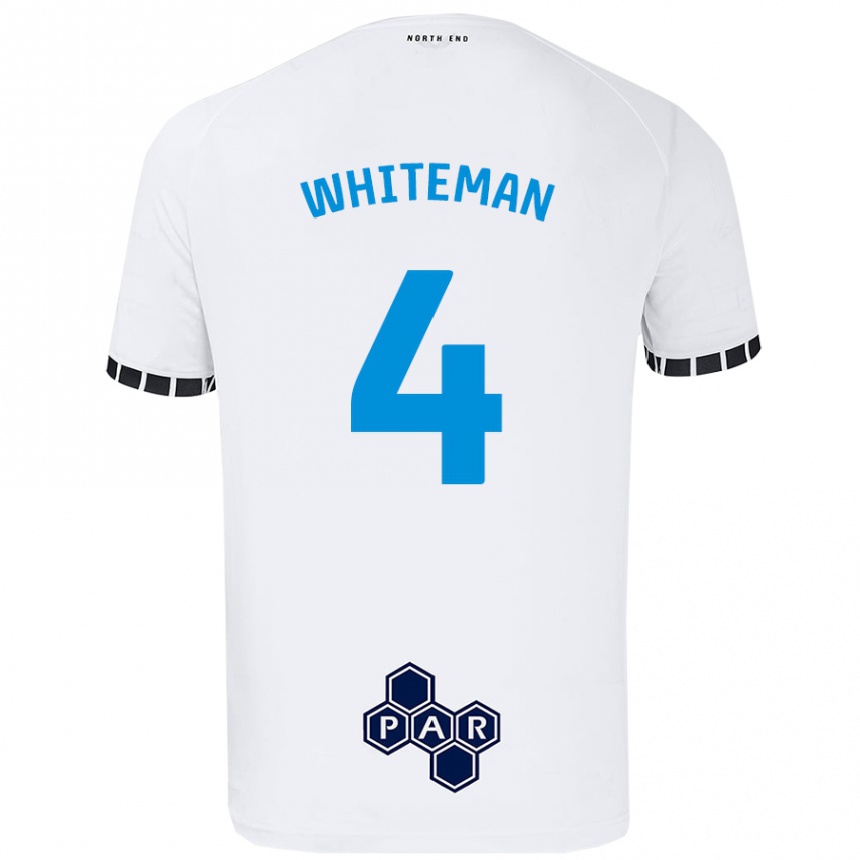 Vaikiškas Ben Whiteman #4 Baltas Namų Marškinėliai 2024/25 T-Shirt