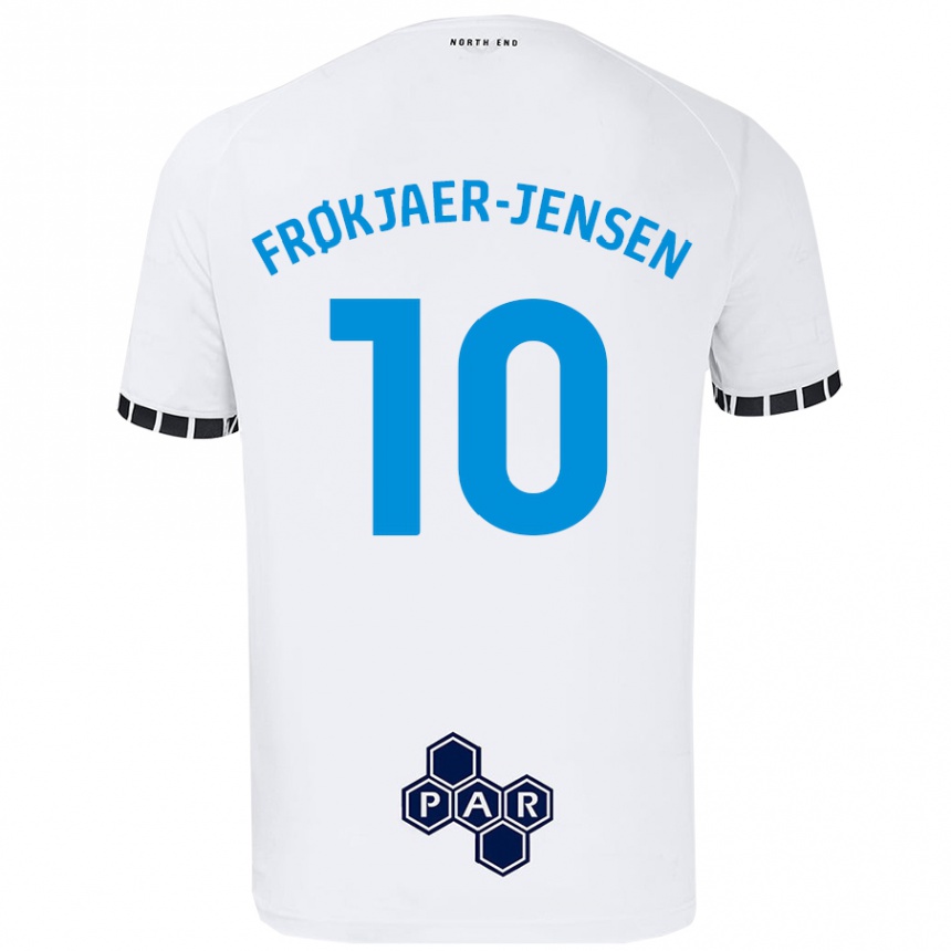 Vaikiškas Mads Frøkjaer-Jensen #10 Baltas Namų Marškinėliai 2024/25 T-Shirt