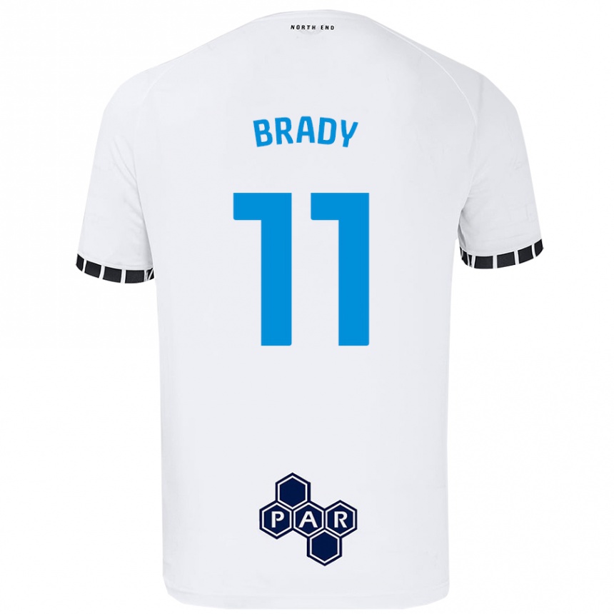 Vaikiškas Robbie Brady #11 Baltas Namų Marškinėliai 2024/25 T-Shirt