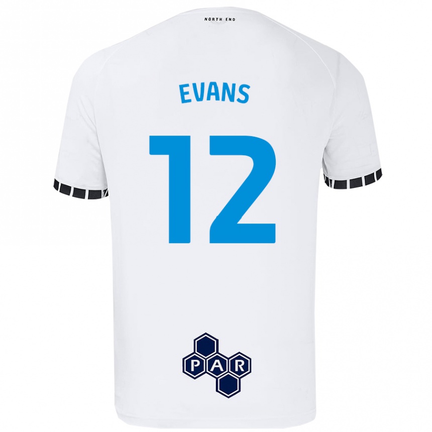 Vaikiškas Ched Evans #12 Baltas Namų Marškinėliai 2024/25 T-Shirt