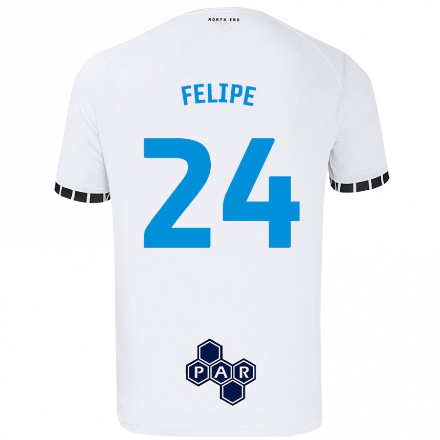 Vaikiškas Felipe #24 Baltas Namų Marškinėliai 2024/25 T-Shirt