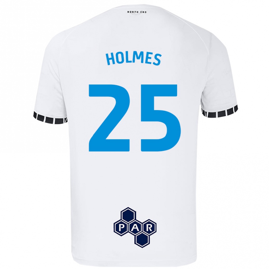 Vaikiškas Duane Holmes #25 Baltas Namų Marškinėliai 2024/25 T-Shirt