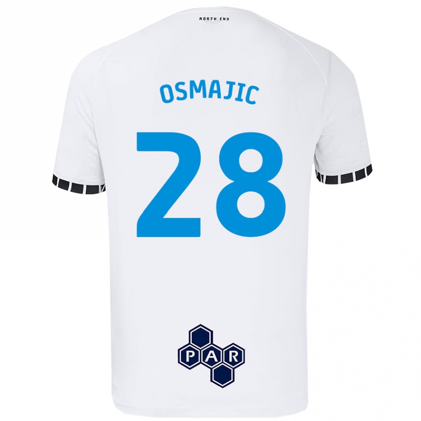 Vaikiškas Milutin Osmajic #28 Baltas Namų Marškinėliai 2024/25 T-Shirt